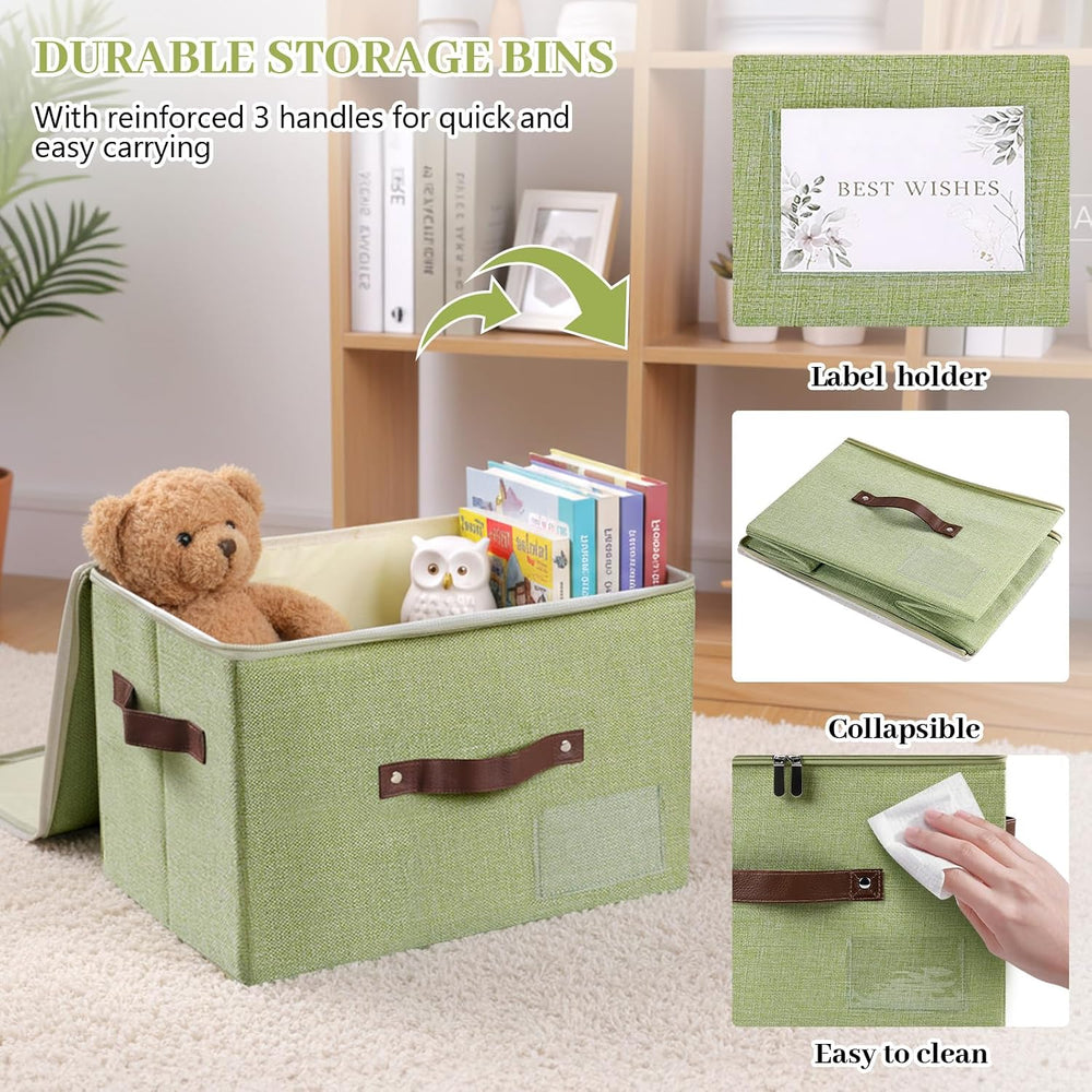 3 Pack Storage Bins with Zipper Lids 17.7"x13.8"x10" Foldable ...