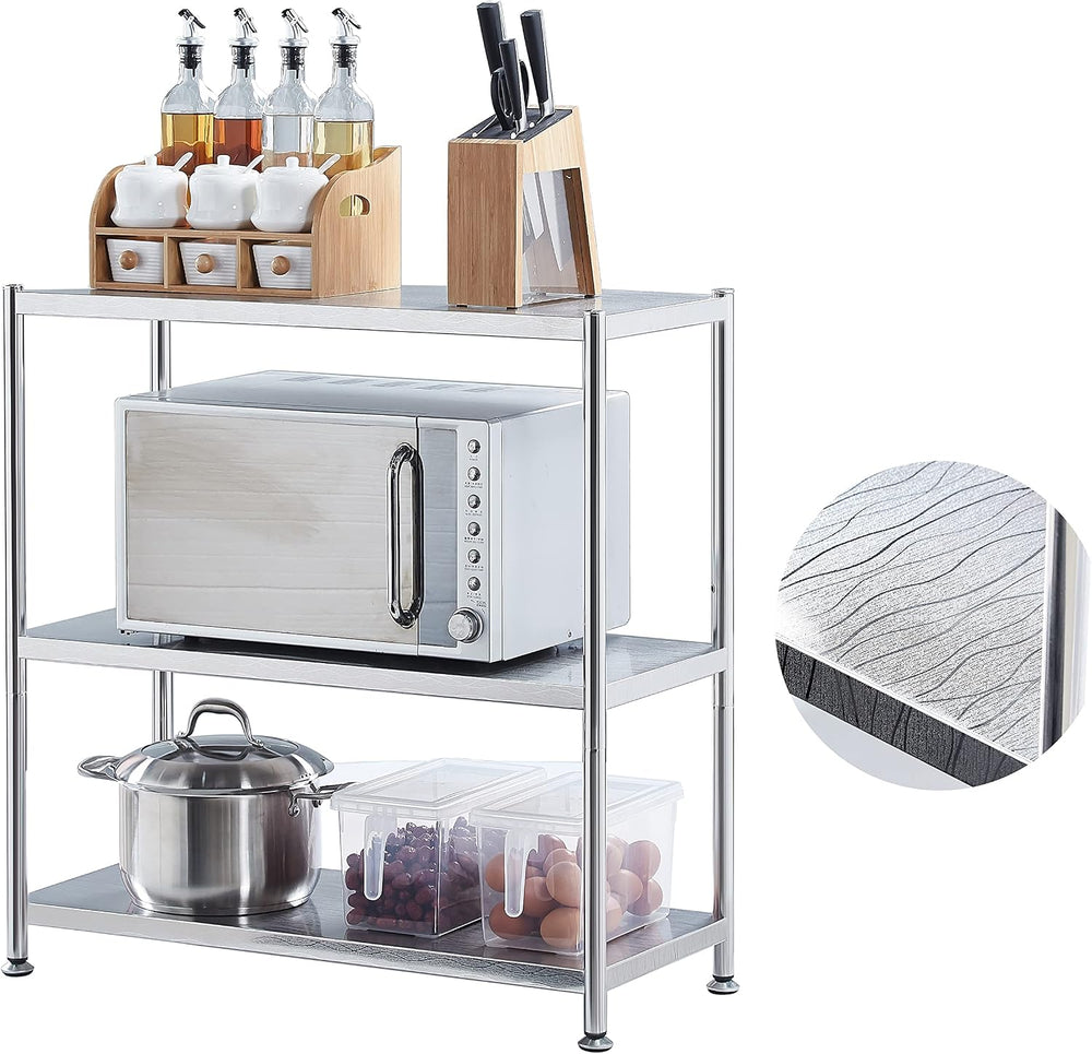 susunnus Stainless Steel Shelves,23.6in-3T,for Kitchen,Living Room,Bathroom