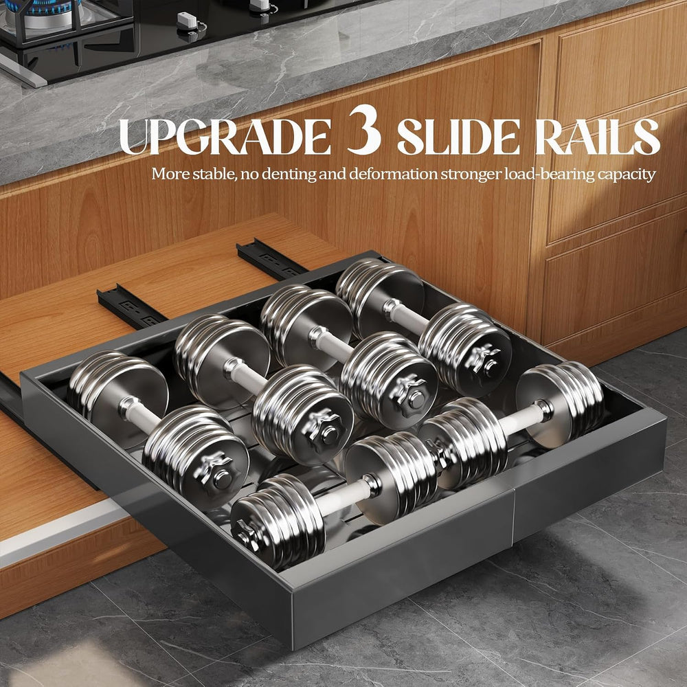 Seinloes 4 Pack Expandable Pull Out Cabinet Organizer 21"Deep With Raisi...