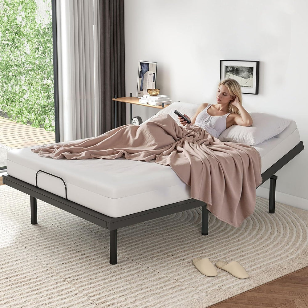 DUMOS Queen Size Adjustable Bed Frame, Electric Base, Head & Foot Incline