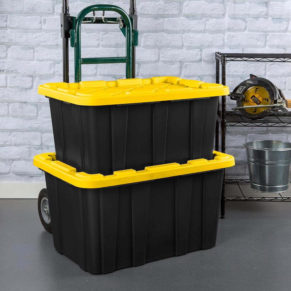 Sterilite Industrial Storage Tote with Lids for Garage, 27 Gallon, 18-Pack