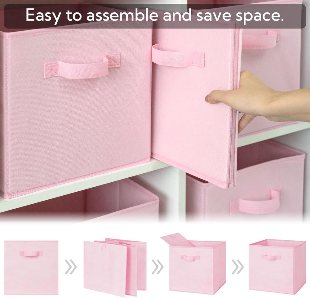 GRANNY SAYS 13x13 Cube Storage, Pink Storage Cube Organizer Bins, 6-Pack