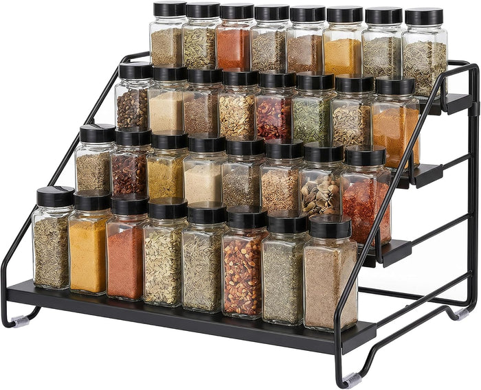 4-Tier Adjustable Depth Spice Rack Organizer for Cabinet,Pantry,Countertop