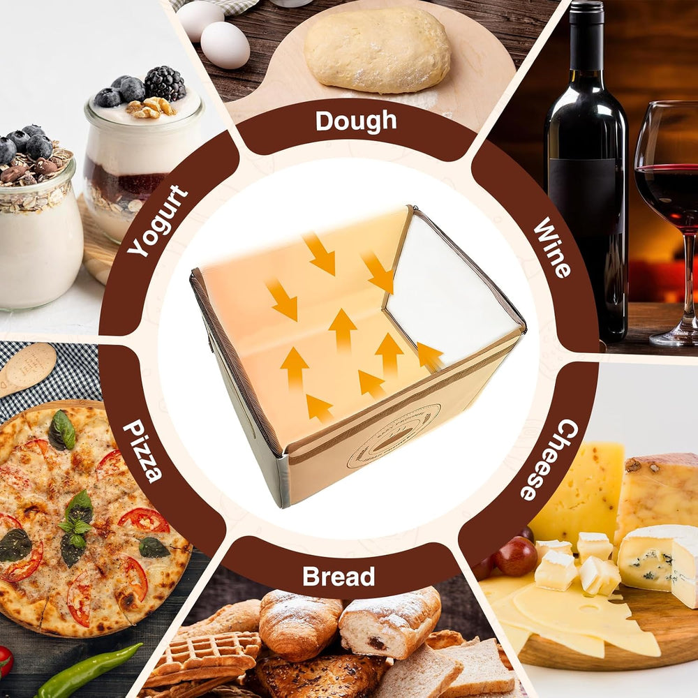 Bread Proofing Box with 68-131℉ Temperature Control & 99H Timer, Foldable...