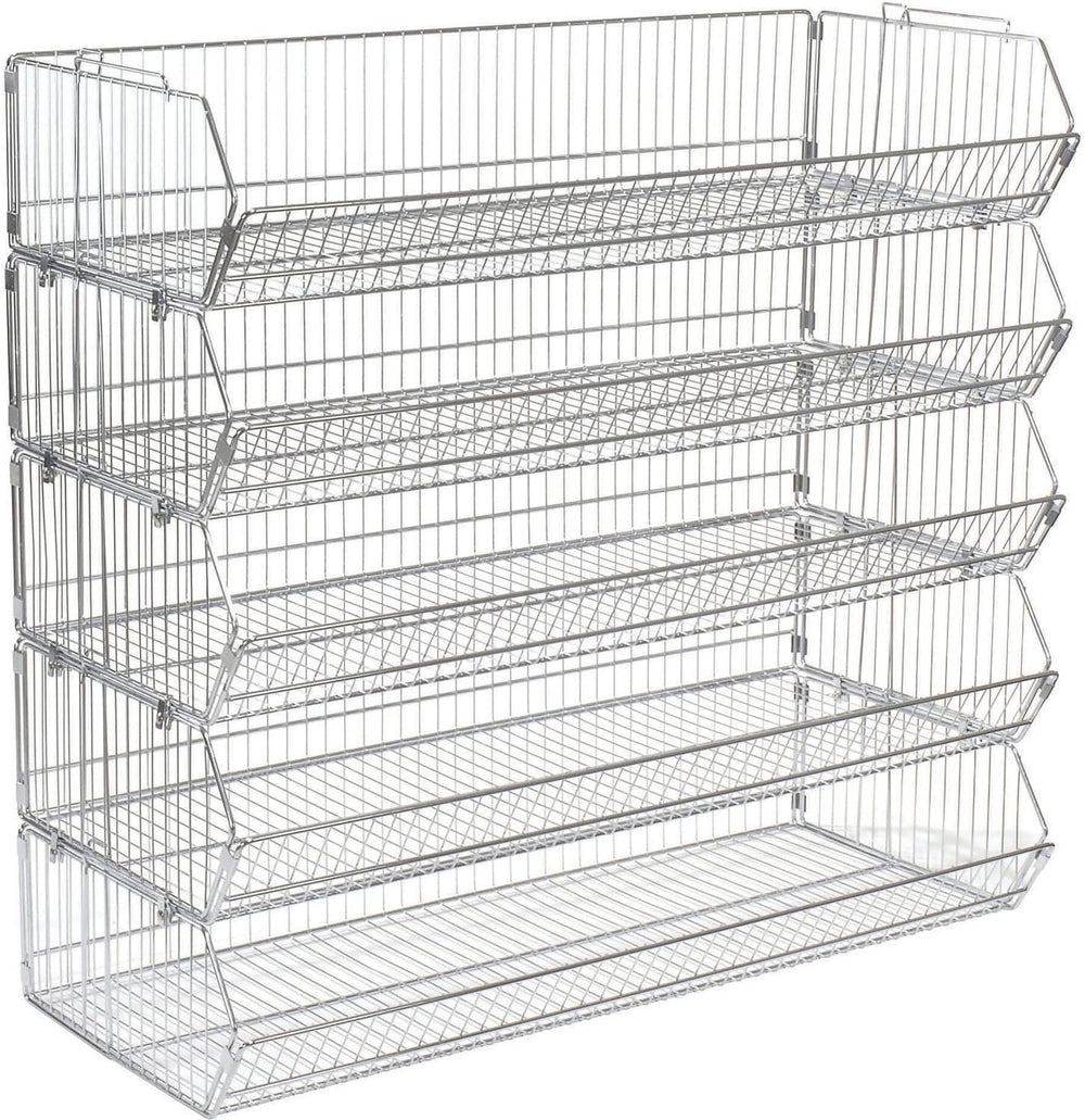 Global Industrial Five-Tier Interlocking Modular Wire Frame Stacking Bin