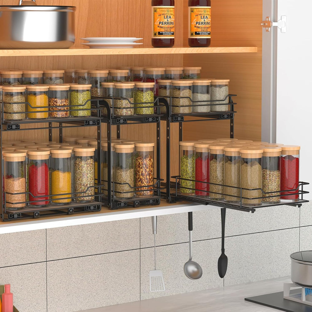 BOIVSHI Spice Rack, Pull Out Spice Racks Organizer for Cabinet, Height Adjust...