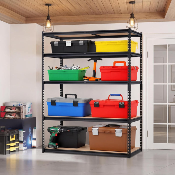 Heavy Duty Storage Shelves 5-Tier Shelving Unit, 2500 LBS Capacity Metal Rack for Garage Kitchen Pantry, Adjustable Shelves, 35" L x 18" W x 72" H