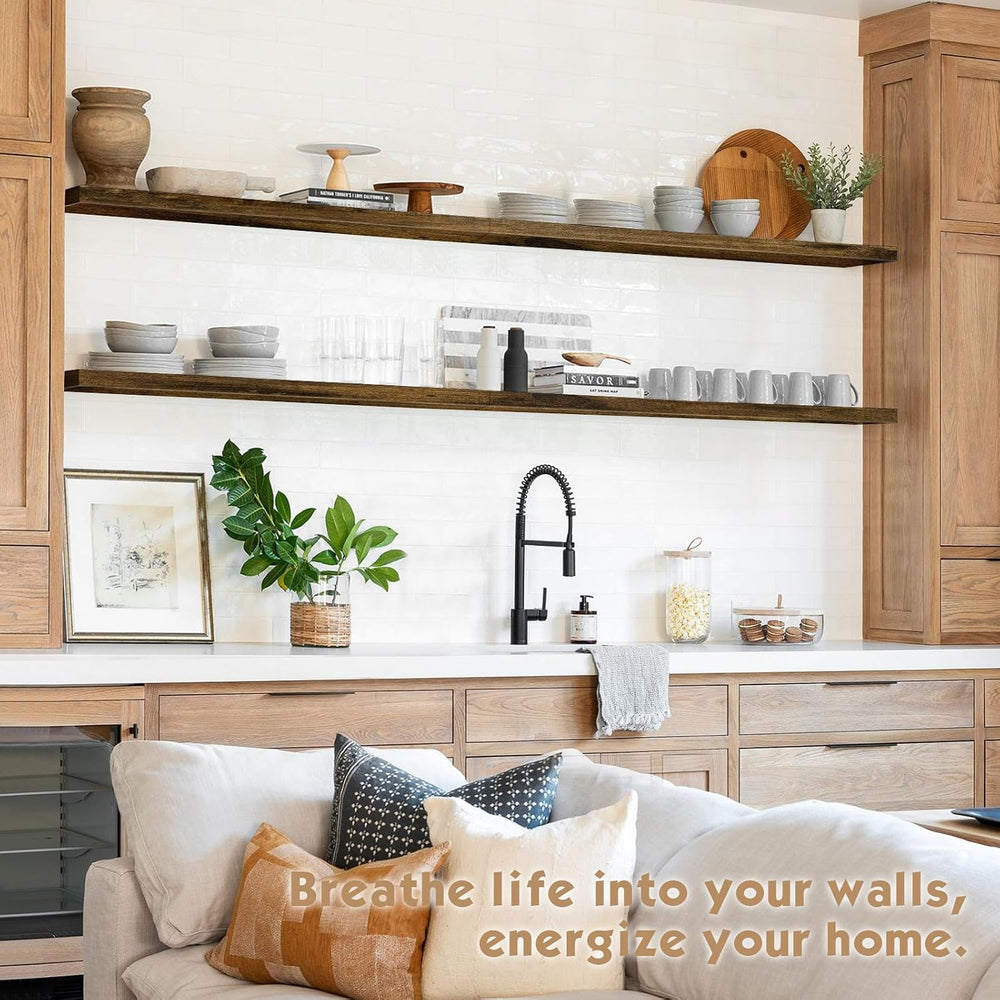Forbena 36 Inch Floating Shelves for Wall Long Set of 3, Large Deep Wall Shel...
