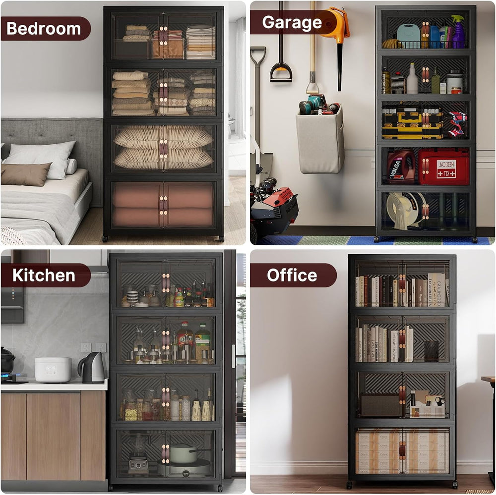UAMFURI Stackable Storage Bins with Lids, 960QT Lockable Storage Cabinet