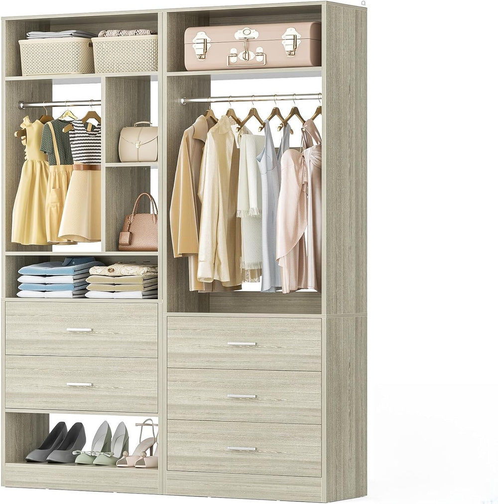 Besiost Closet Systems with 5 Drawers, Closet Organizer System