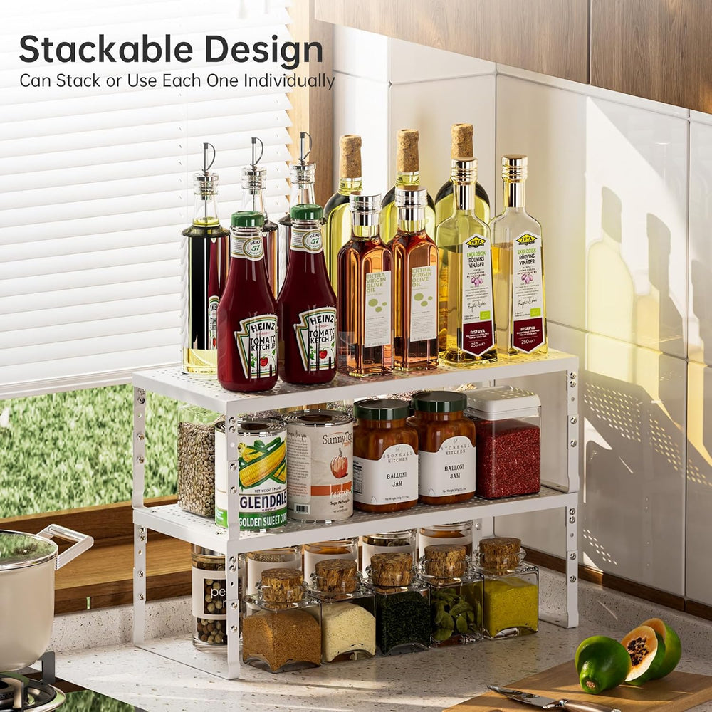 Cabinet Shelf,Expandable Adjustable Stackable Kitchen Organizer,for cabinets,...