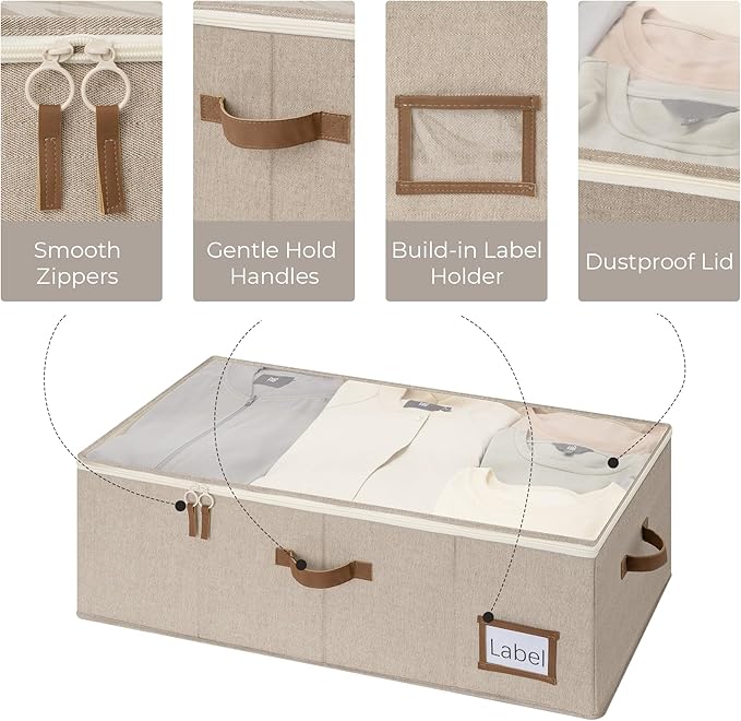 StorageWorks Under Bed Storage Bins, 90L Clothes Organizer