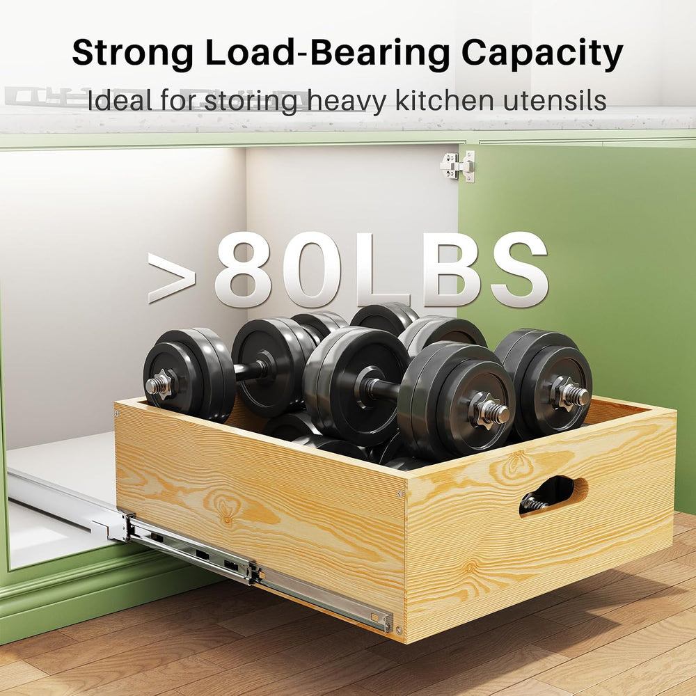 Pull Out Cabinet Organizer, Soft Close Slide Out Solid Wooden Drawers(15&quot...