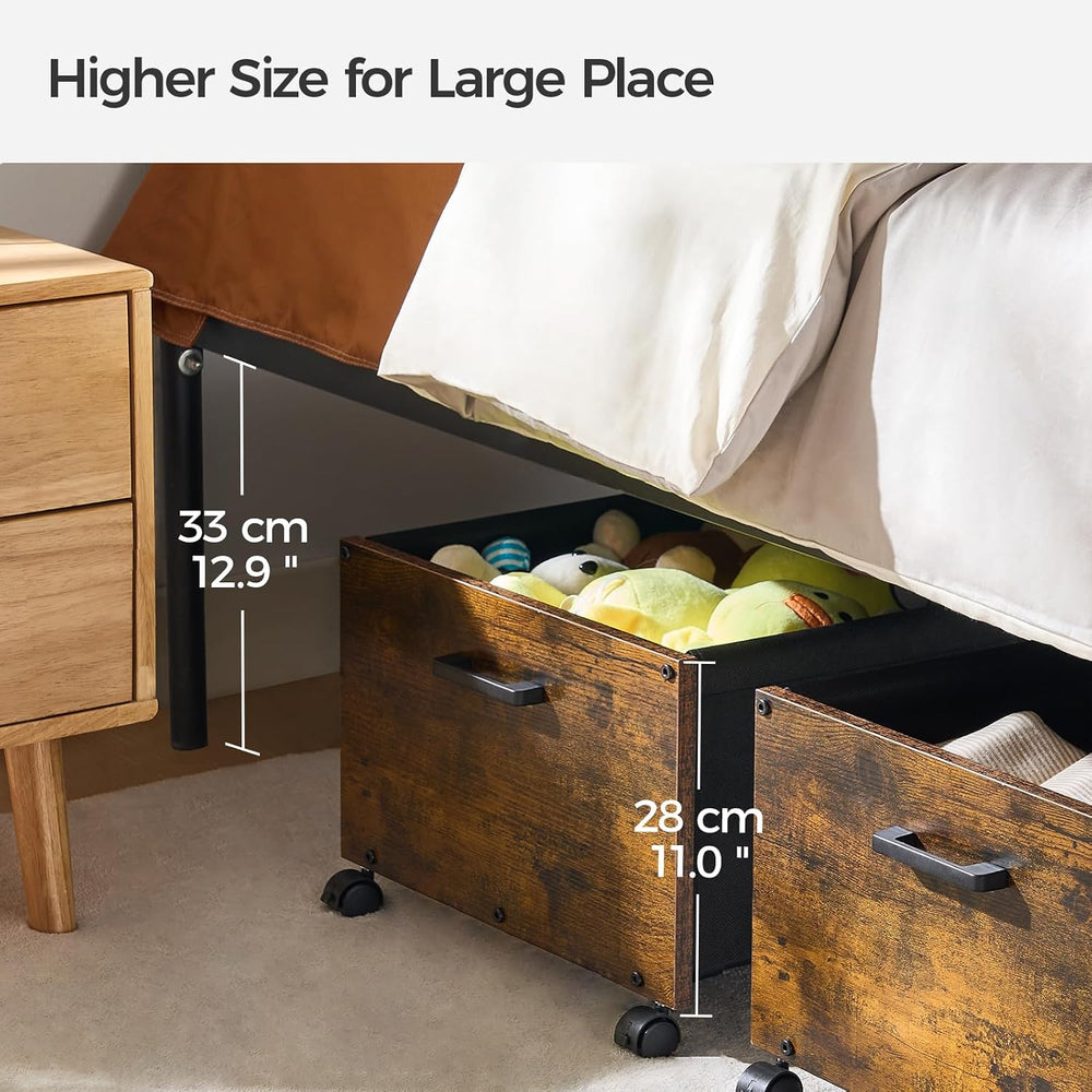 FOUCSSOMEI Under Bed Storage with Wheels, Wooden Under Bed Drawers On Wheels,...