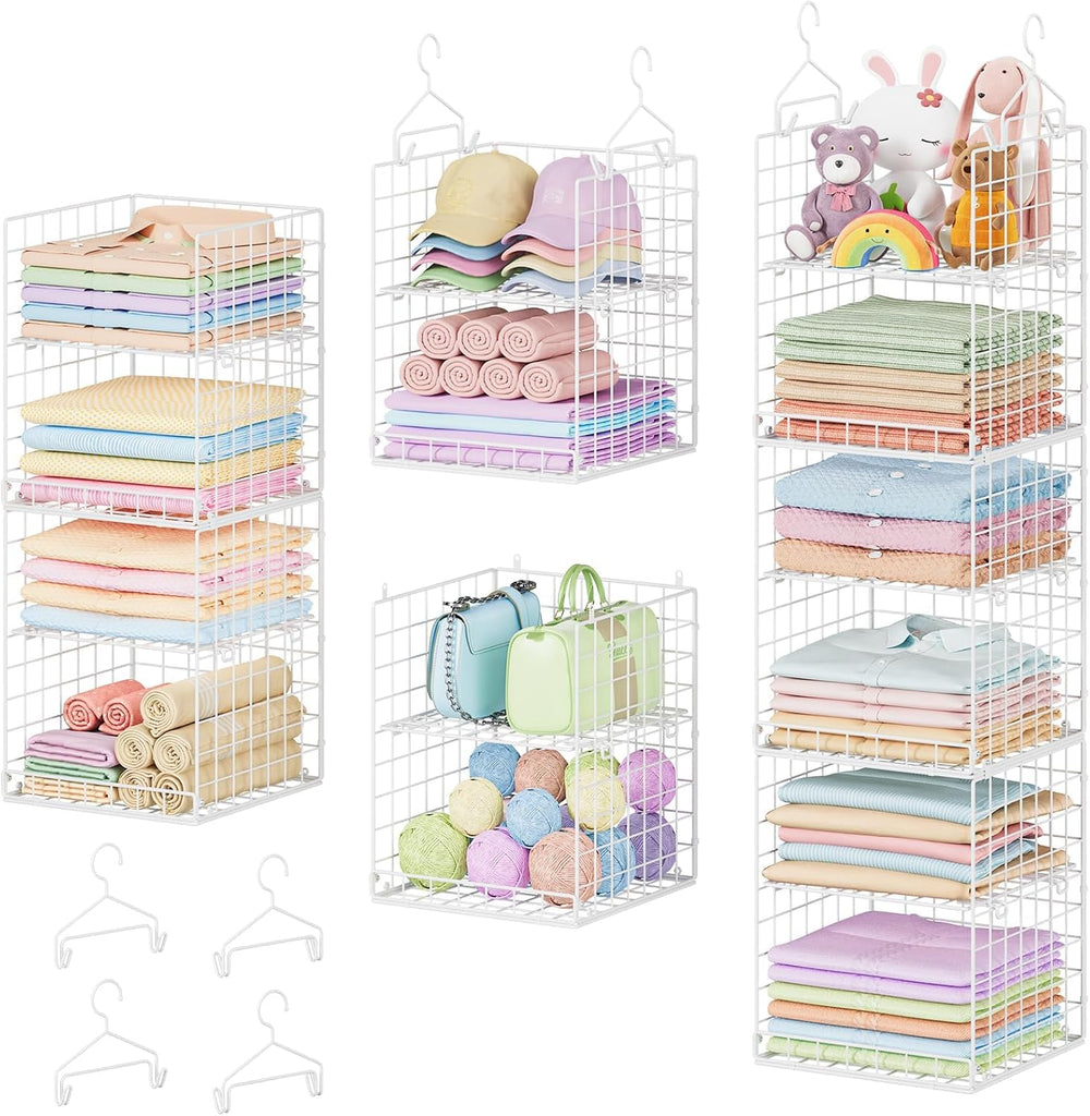 Yuyetuyo 6 Tier Raised-Height Hanging Closet Organizer, Stackable Sweater Org...