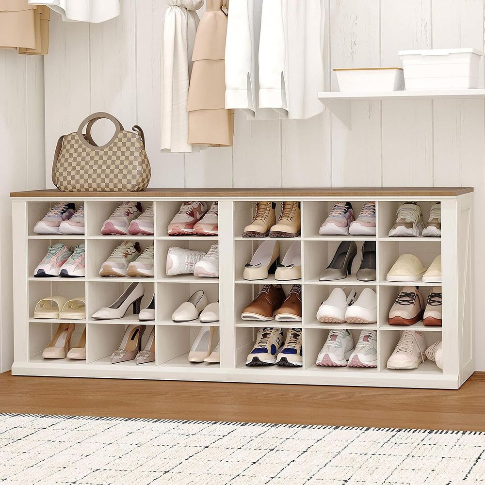 Hzuaneri Shoe Storage Bench, Wooden Entryway Shoe Benches with Cubby