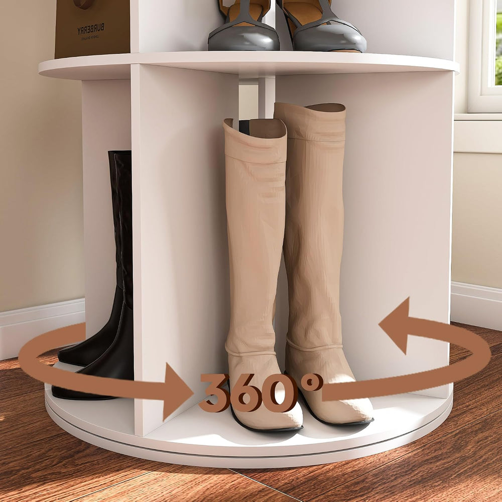 6-Tire Round Rotating Shoe Rack,360°Spinning Shoe Display,Shoe Organizer Spin...