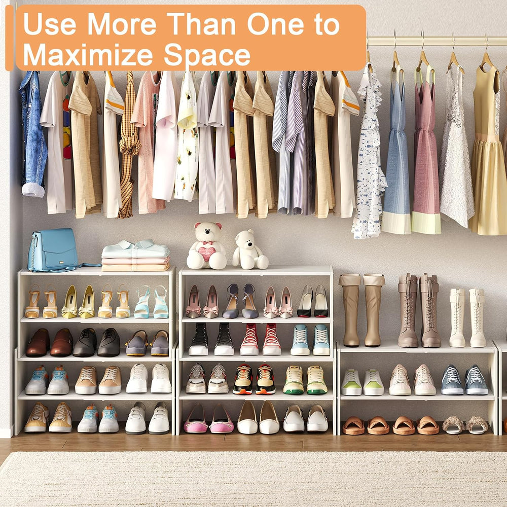 X-cosrack 2-Tier Shoe Rack Organizer for Closet, Expandable and Adjustable Wh...