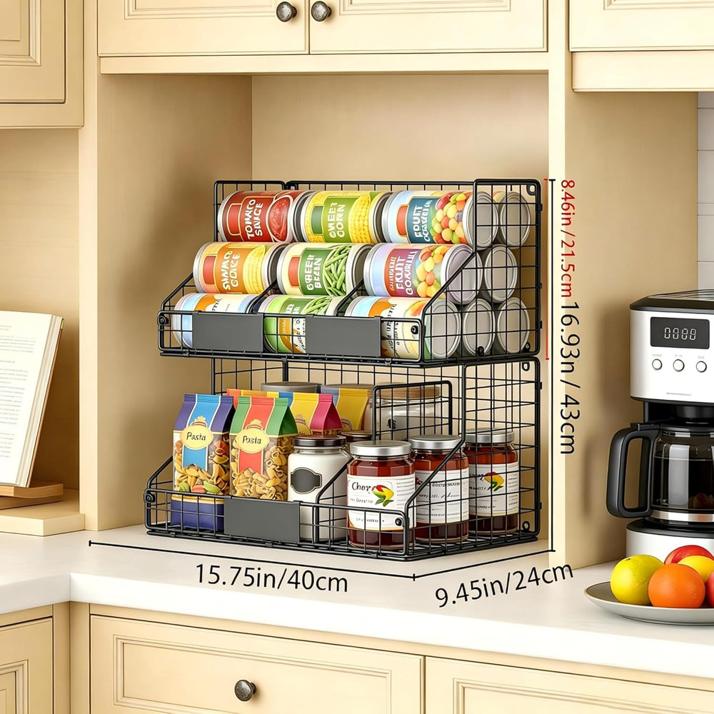 2 Pack Pantry Organizers and Storage Shelf Canned Food Organizer