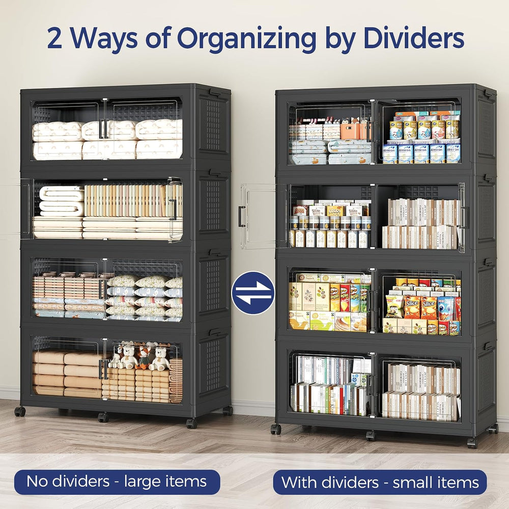 120Gal Stackable Storage Bins with Lid, 480Qt Extra Large Collapsible Storage...
