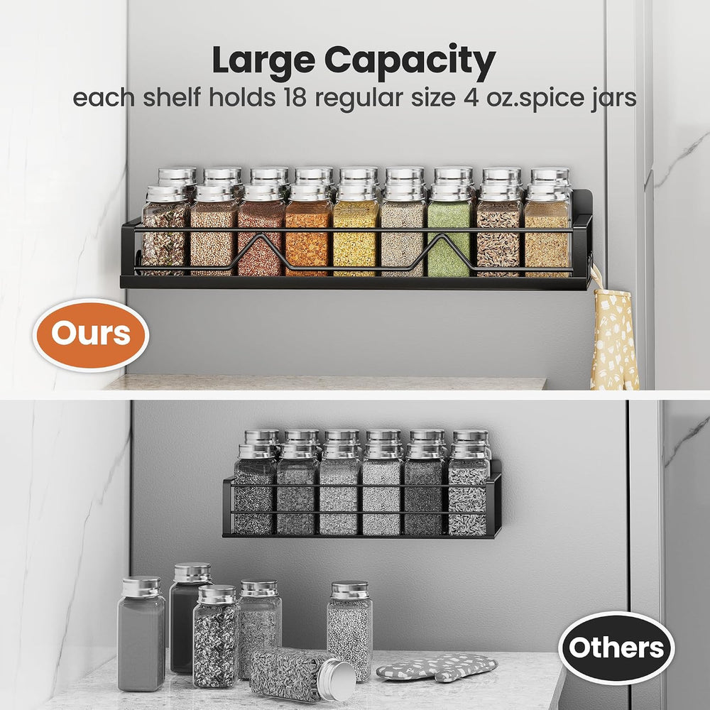 Mystozer 16.9 Inch Wide Large Capacity Magnetic Spice Rack for Refrigerator,4...