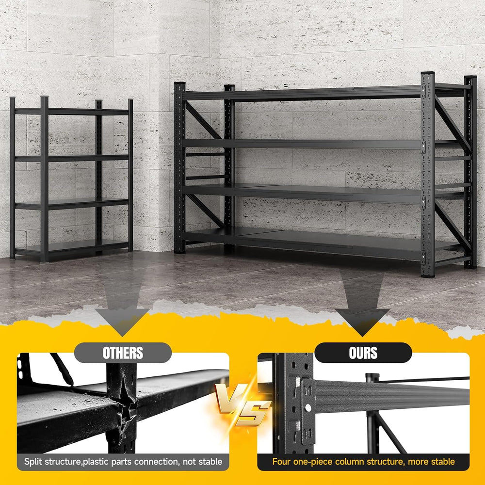 MIIIKO 75" W Metal Garage Storage Shelving Unit,9000LBS Heavy Duty Stora...