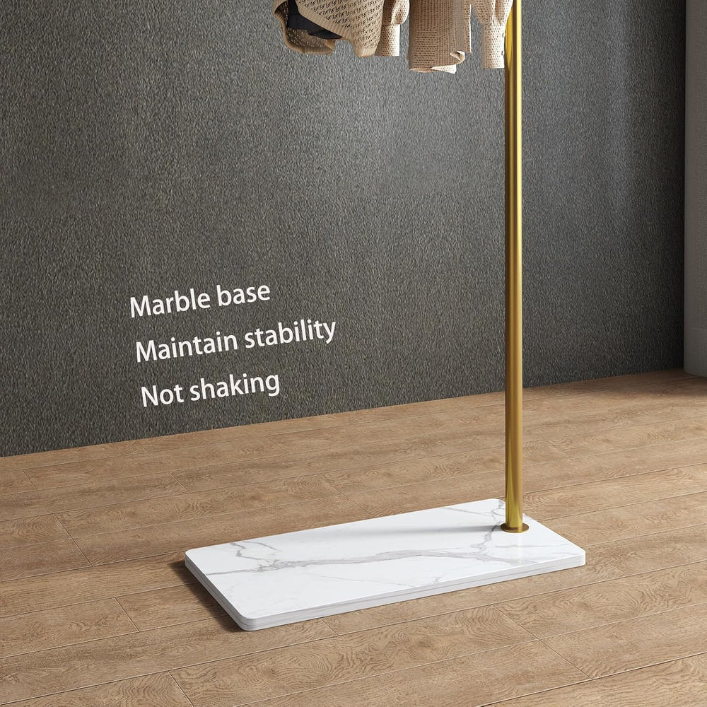 Gold clothing rack with Marble Base,Modern clothes racks for hanging clothes,...