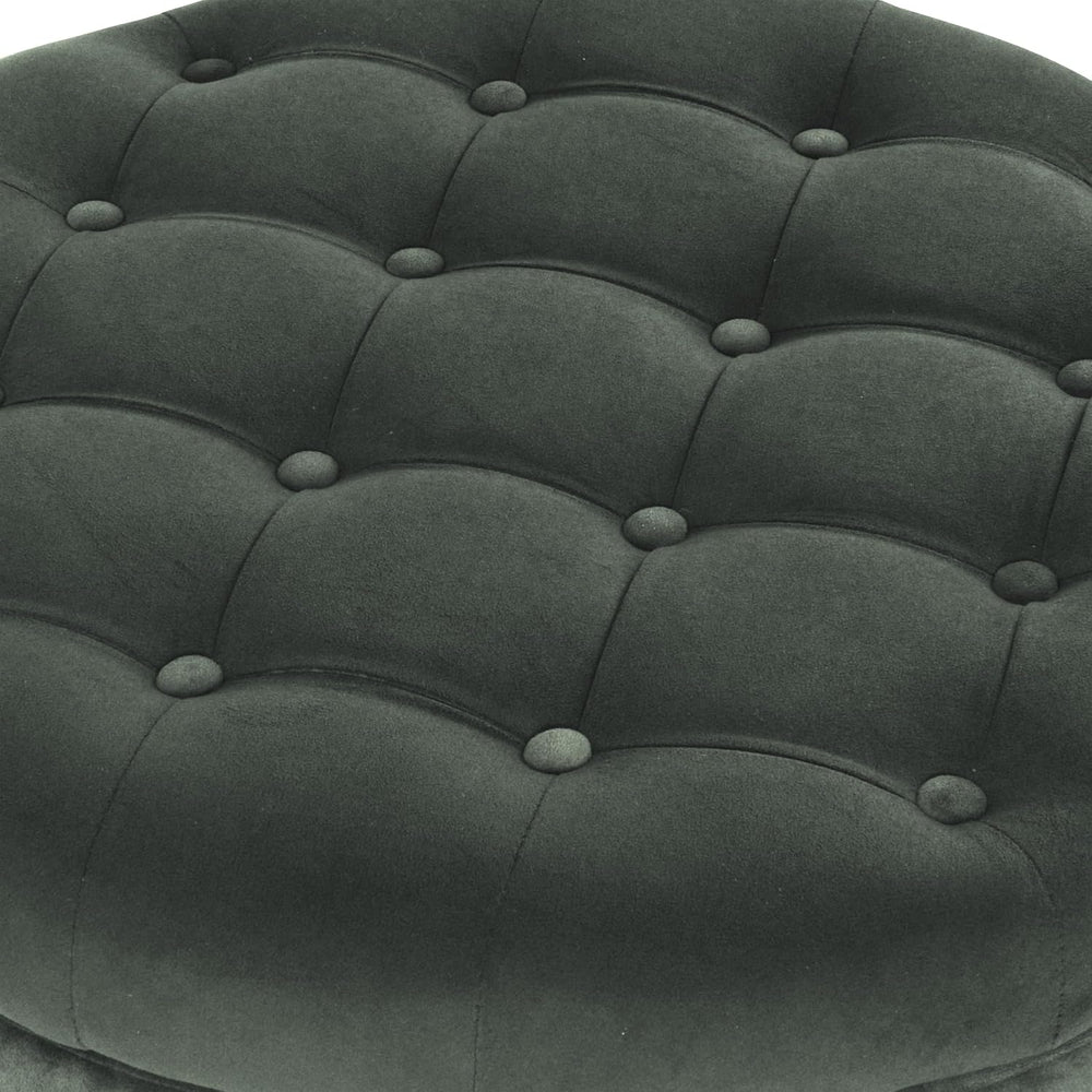 HomePop Home Decor | Large Button Tufted Velvet Round Storage Ottoman | Ottom...