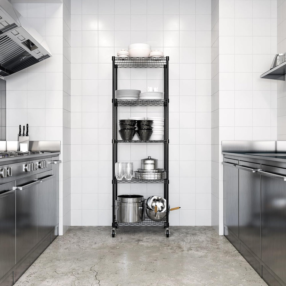 UltraDurable 5-Tier NSF Steel Wire Shelving, 24"W x 18"D x 75"...