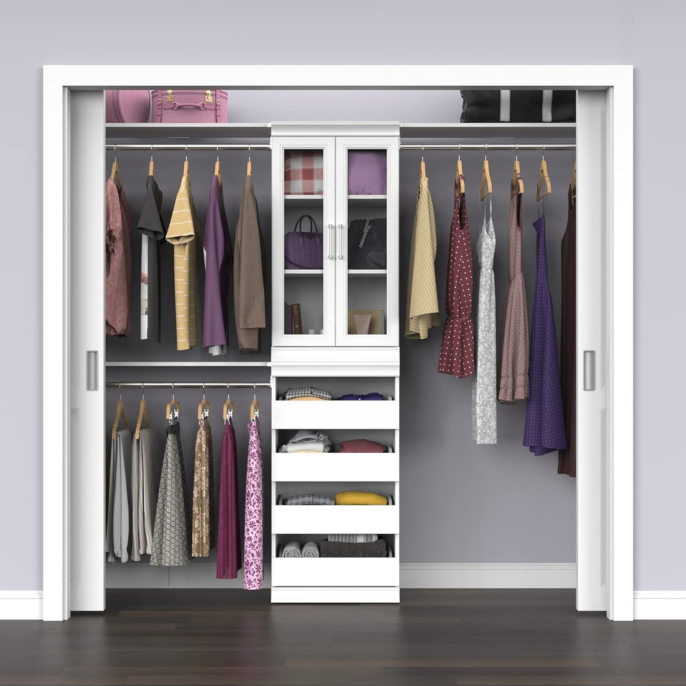 ClosetMaid Modular Storage Pair Set, 2 Glass Pane Doors, Wood Closet Organize...
