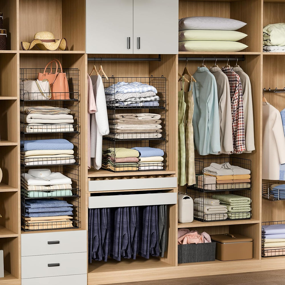 Yociyoga 5-Tier Stackable Closet Organizers and Storage Shelves, Closet Shelf...