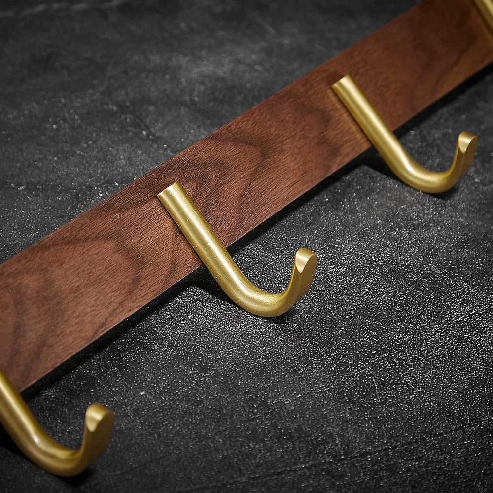 Wall Mounted Coat Rack, 5 Hooks - J Shape