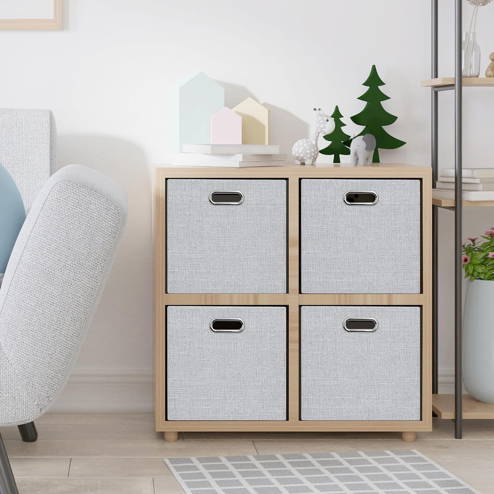 Posprica 15.12"x12.13"x12.01" Storage Cube Bins, Linen Decorat...