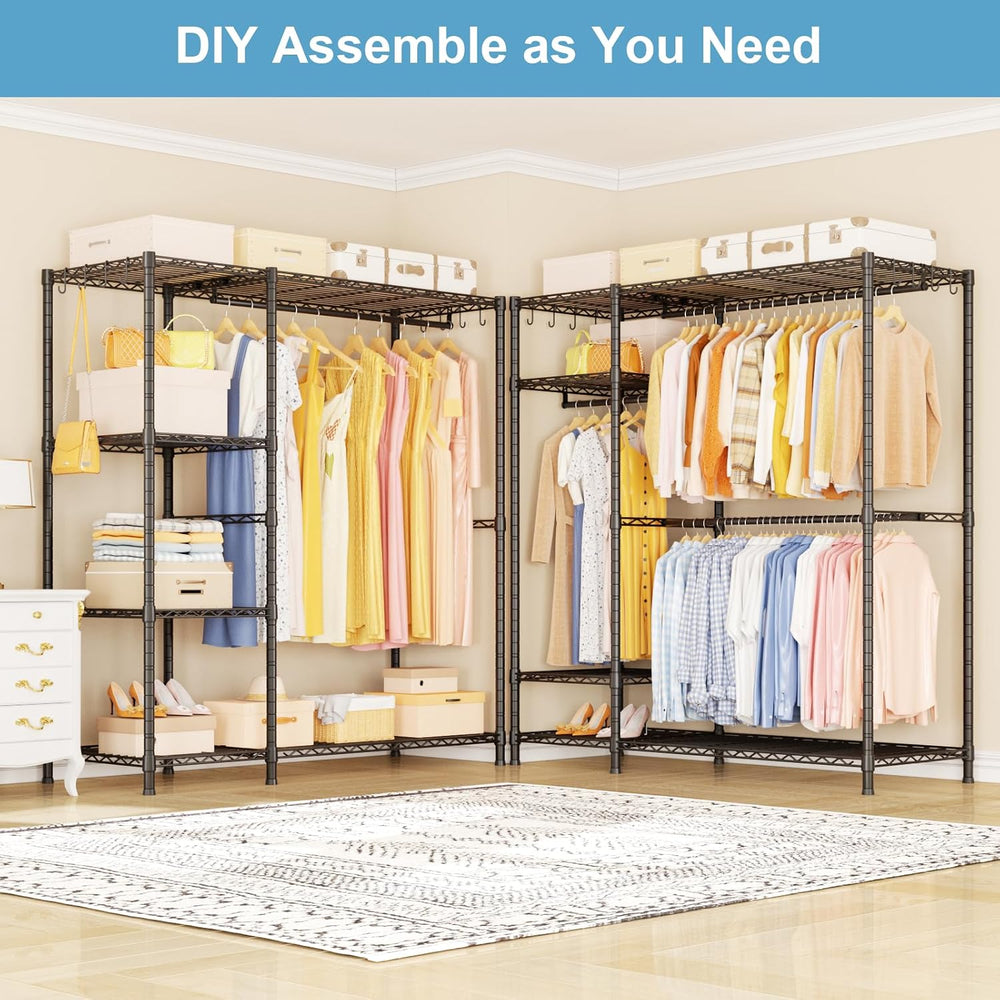 Ulif F7 Clothes Rack Heavy Duty, Clothing Racks for Hanging Clothes, Black