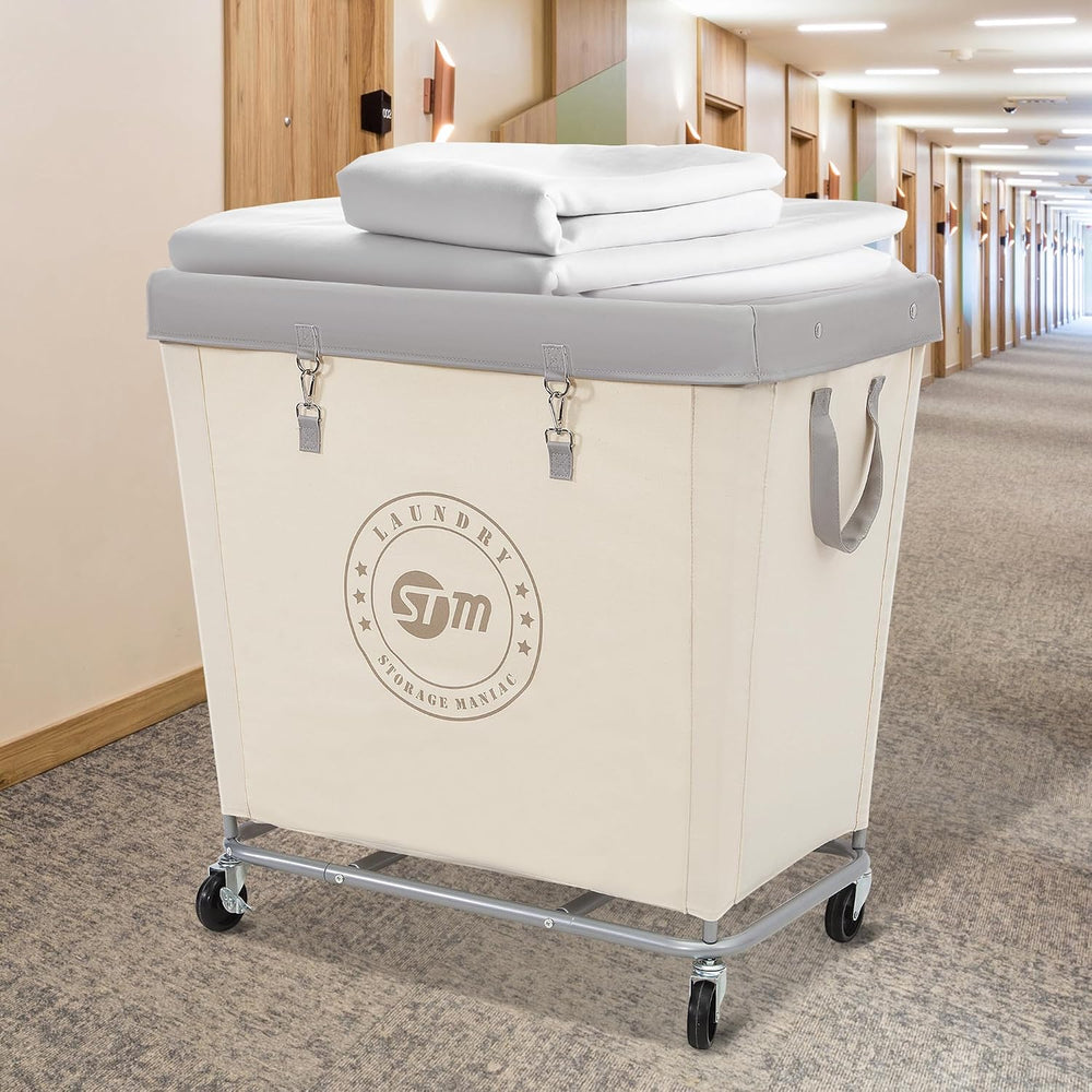 STORAGE MANIAC Commercial Laundry Hamper with Heavy Duty Steel Frame, 320 L I...