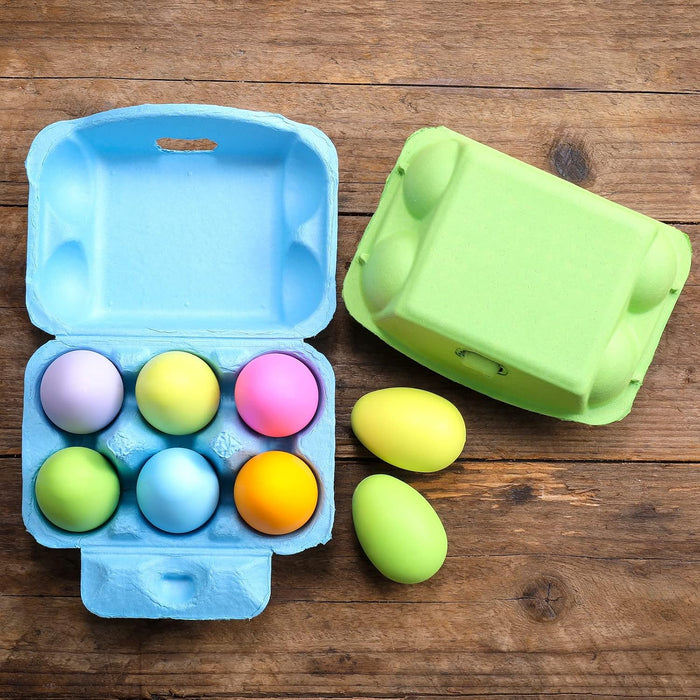 Colored Egg Cartons 60 Pack, Half Dozen Egg Cartons Colorful with Labels