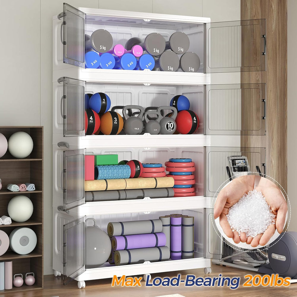 120Gal Extra Large Stackable Storage Bins with Lid, 480QT Foldable Collapsibl...