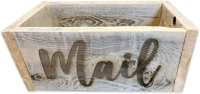 Rockin' Wood Rustic Reclaimed Wood Box for Mail Laser engraved box (Large, Rustic)