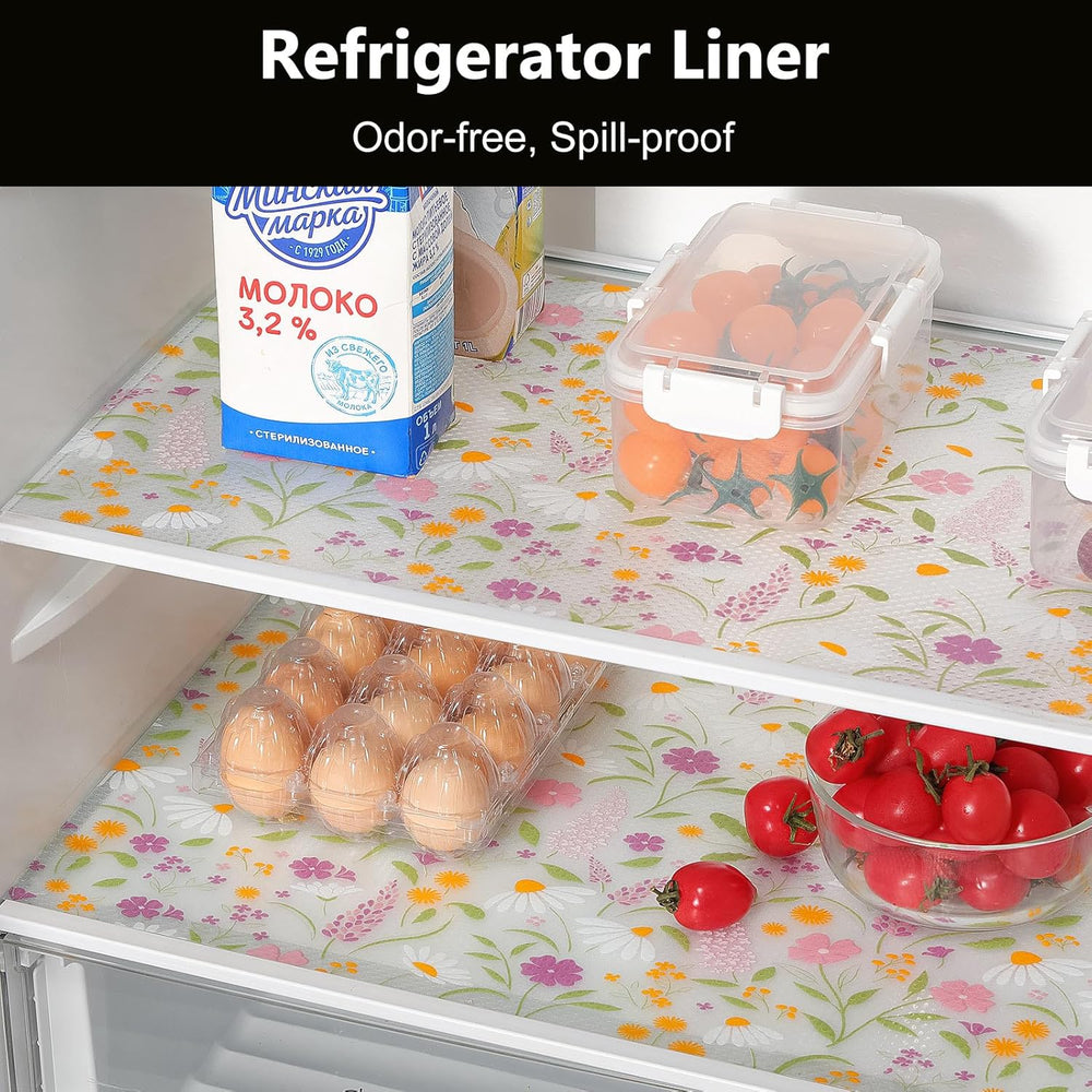 INNOLITES Shelf Liner for Kitchen Cabinet, Floral Drawer Liner Non-Adhesive