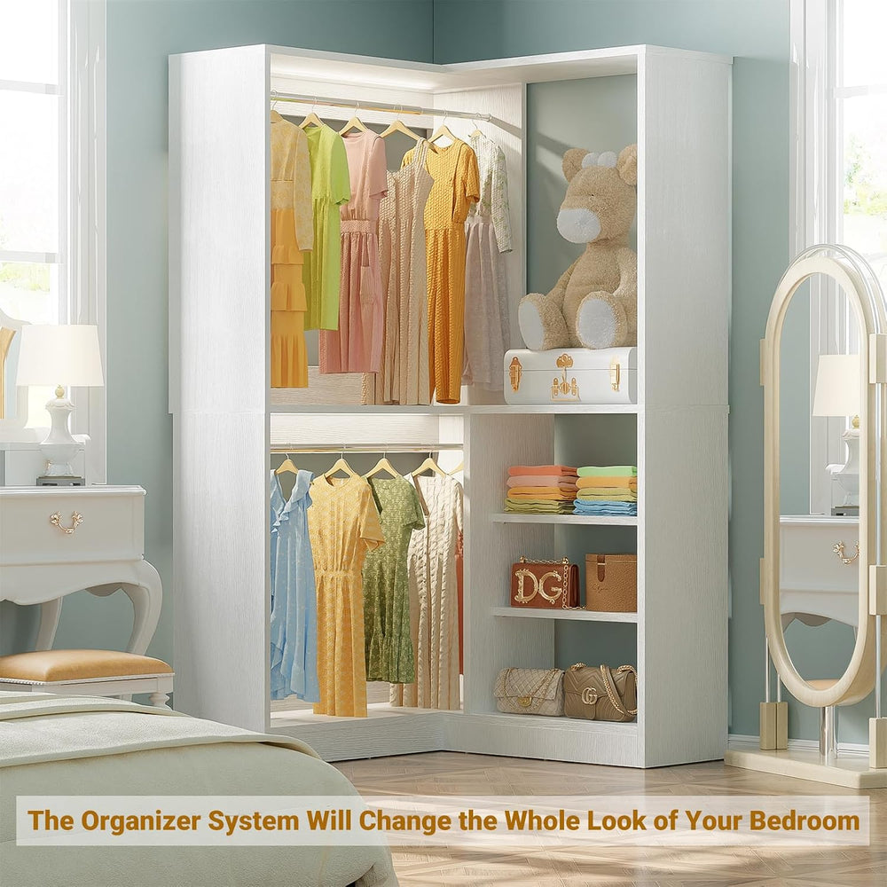 Unikito 36" Corner Closet System with Shelves, L Shape Closet Organizer