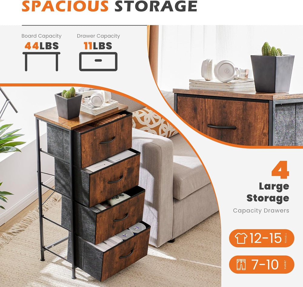 Sweetcrispy Dresser for Bedroom, 4 Drawer Storage Organizer for Closet