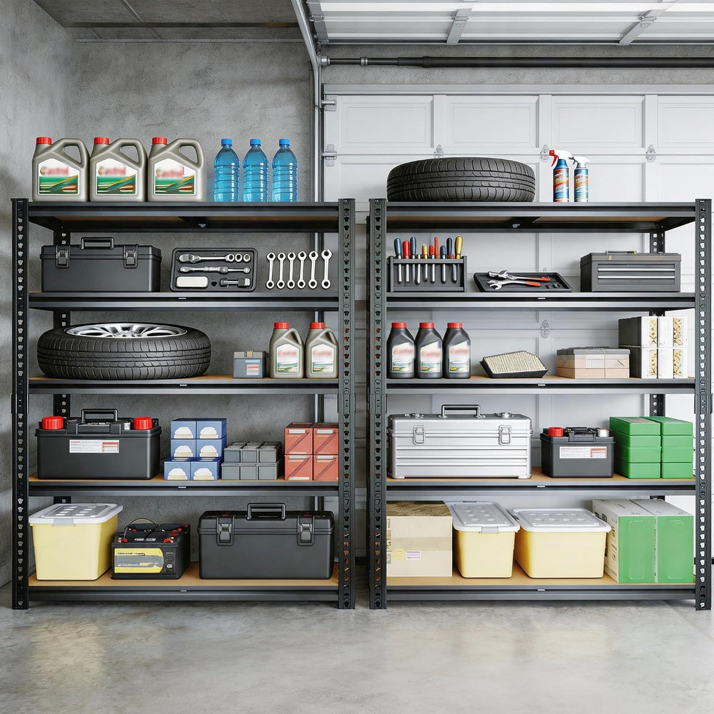 Storage Shelves Unit,40" W 5-Tier Garage Shelving Heavy Duty Metal Adjus...