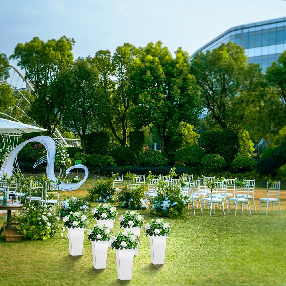 Flower Display Stand,3 Tier Metal Plant Stand with 12pcs White Plastic Flower...