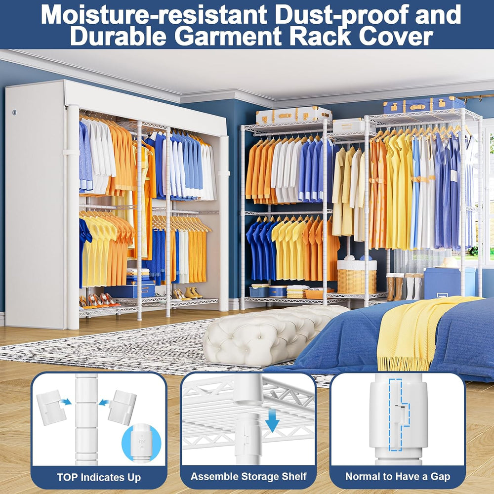 Ulif E12C Pro Heavy Duty Closet Organizer System，Freestanding Clothing Racks ...