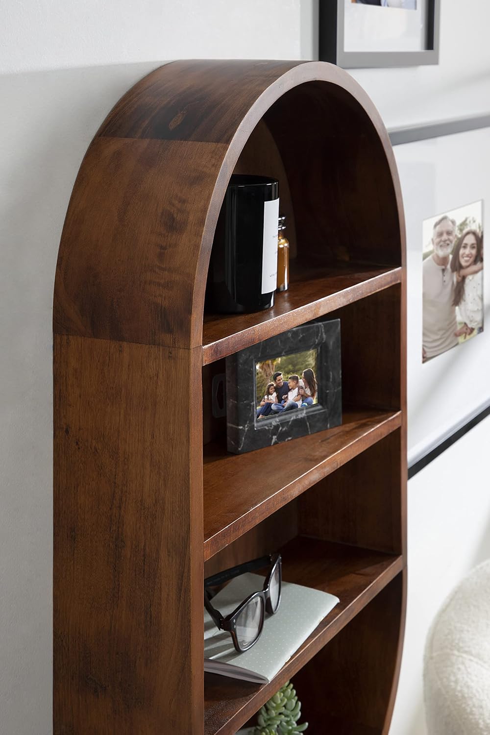 Kate and Laurel Hutton Midcentury Capsule Wall Shelf; 16 x 28; Walnut Brown; ...