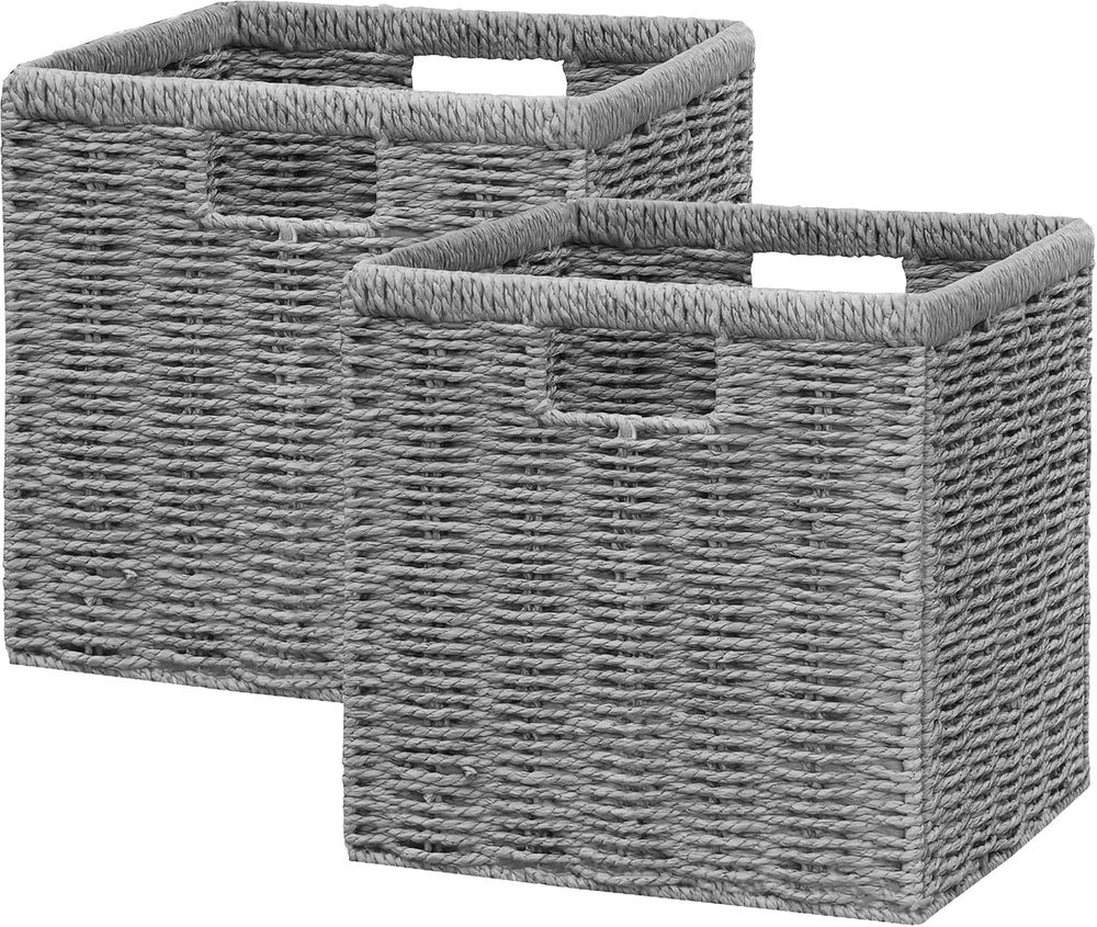 Vagusicc 13 inch Wicker Storage Basket, Set of 2 Handwoven Wicker Baskets for...