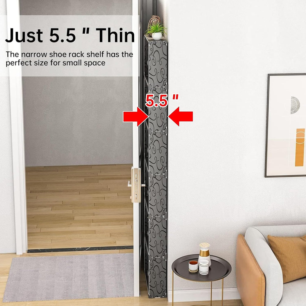 MAGINELS 5-Tier Slim Shoe Rack Organizer, Tall Storage for Closet,Hidden Thin...