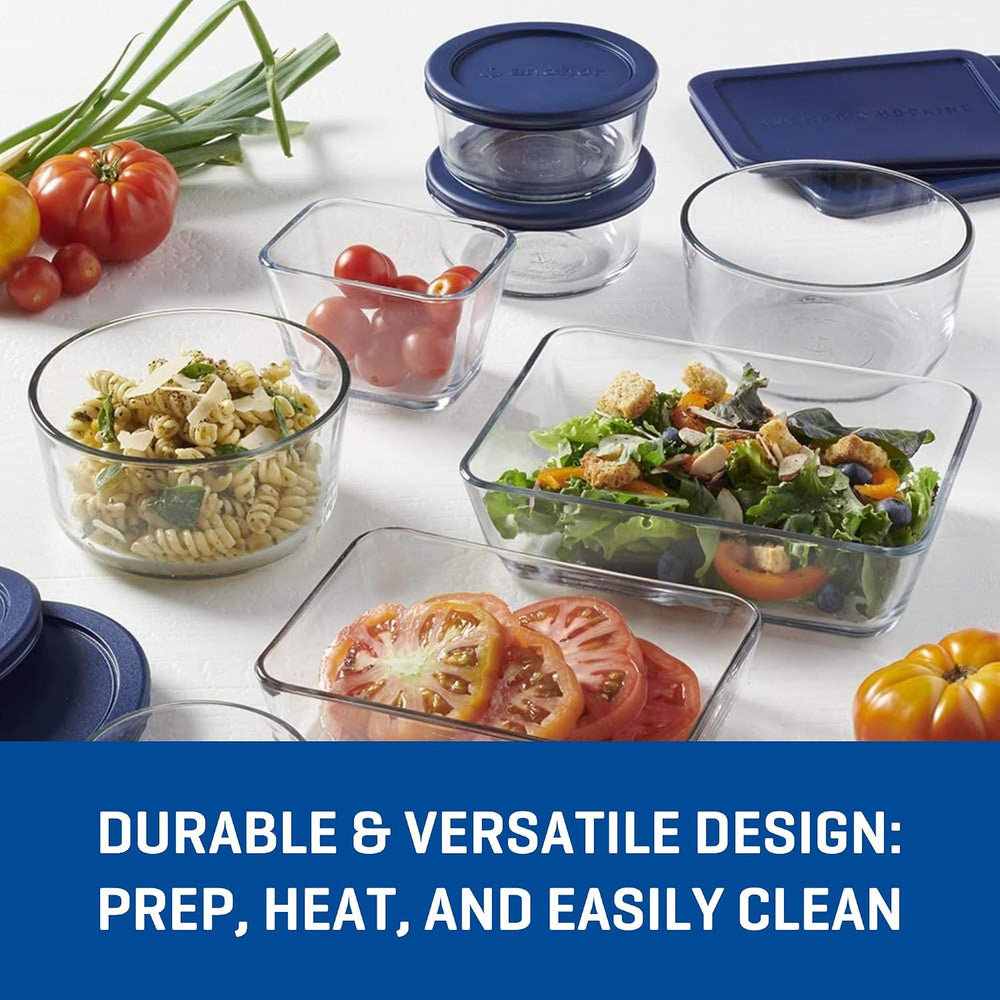 Anchor Hocking 16 Piece Glass Storage Containers with Lids (8 Glass Food Stor...