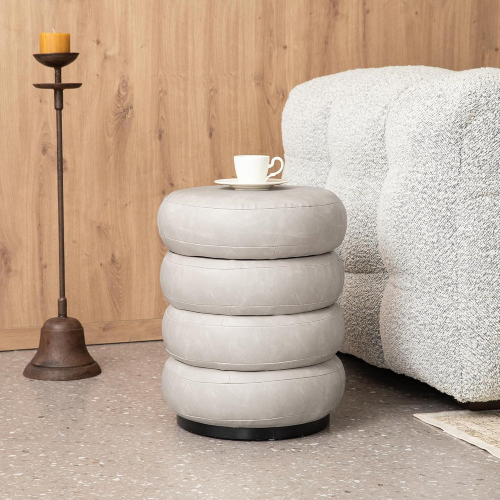 Glitzhome 19.5" H Modern Storage Ottoman, Leatherette Accent Footrest Ot...
