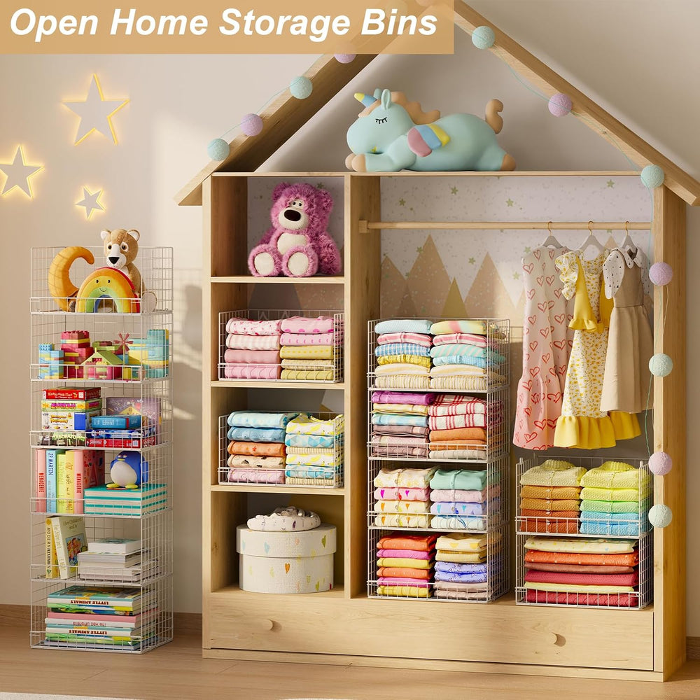 Huxitocan 6-Tier Stackable Closet Organizers and Storage Basket - Foldable Cl...